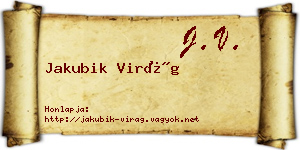 Jakubik Virág névjegykártya