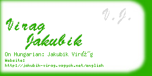 virag jakubik business card